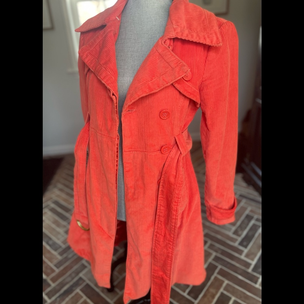 Bebe Spring Corduroy Trench Coat Jacket Size XS!